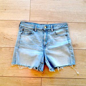American eagle shorts raw hem light blue jeans denim woman size 14